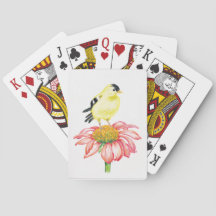 Playing Card Goldfinch/Coneflower
