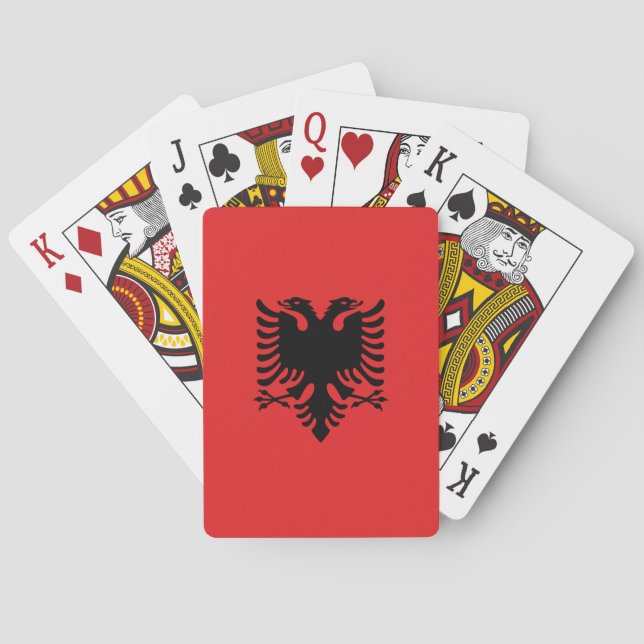Baralho Playing Cards with Flag of Albania (Verso)