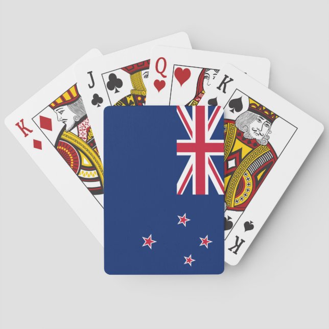 Baralho Playing Cards with flag of New Zealand (Verso)