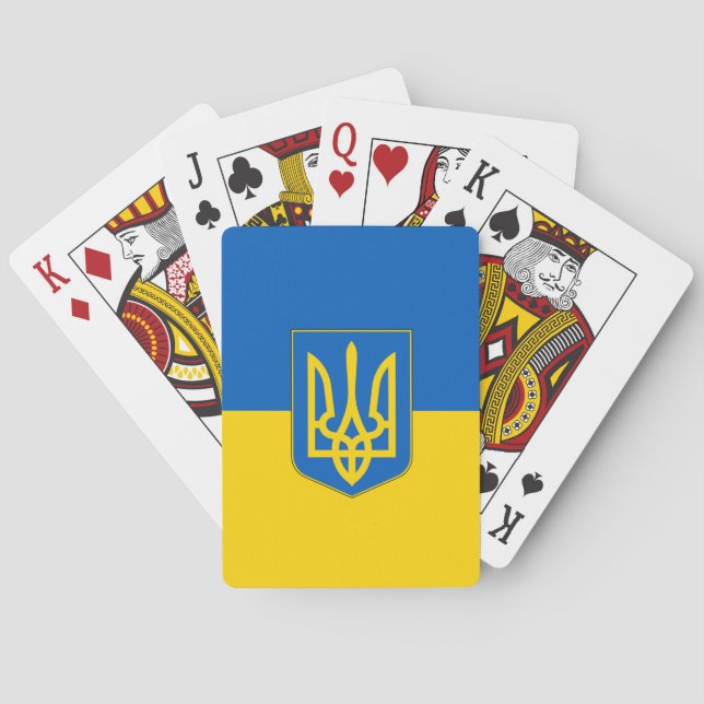 Baralho Playing Cards with flag of Ukraine Trident (Verso)