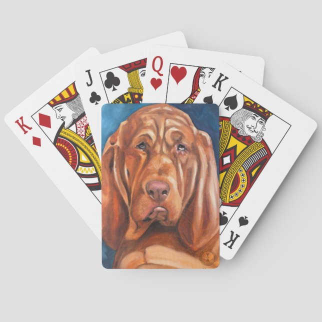 Baralho Playing poker cards with bloodhound (Verso)
