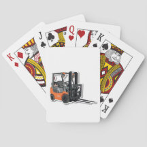 Poker-Spielkarten mit Gabelstapler-Design