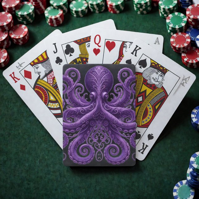 Baralho Polvo Roxo Vitoriano Steampunk Kraken  (Criador carregado)