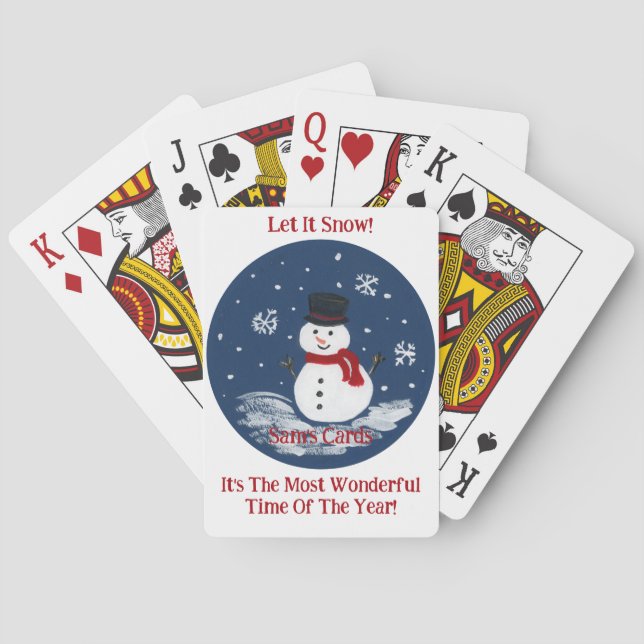 Baralho Ponte PERSONALIZADA do maravilhoso ano de Snowman (Verso)