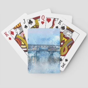 Baralho Ponte Vecchio no rio Arno, em Florença, Itália