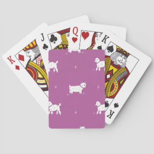 Baralho Poodle Roxo: Padrão Retroativo Monocromático