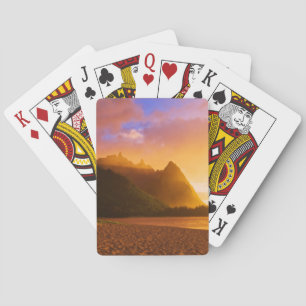 Baralho pôr do sol da praia do Ouro, Havaí