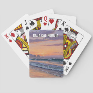 Baralho Pôr do sol de surfista na Baja California