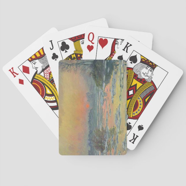 Baralho Pôr do sol do rio Sena no inverno (Claude Monet) (Verso)