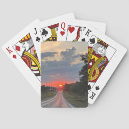 Baralho Pôr do sol na estrada Cartões de jogar