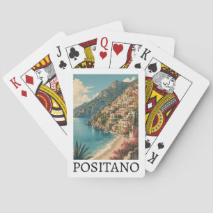 Baralho Positano Itália Costa Amalfi Viagem Retro