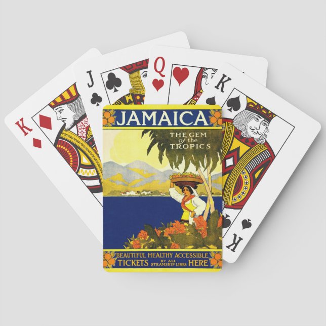 Baralho Poster da Jamaica amarela (Verso)