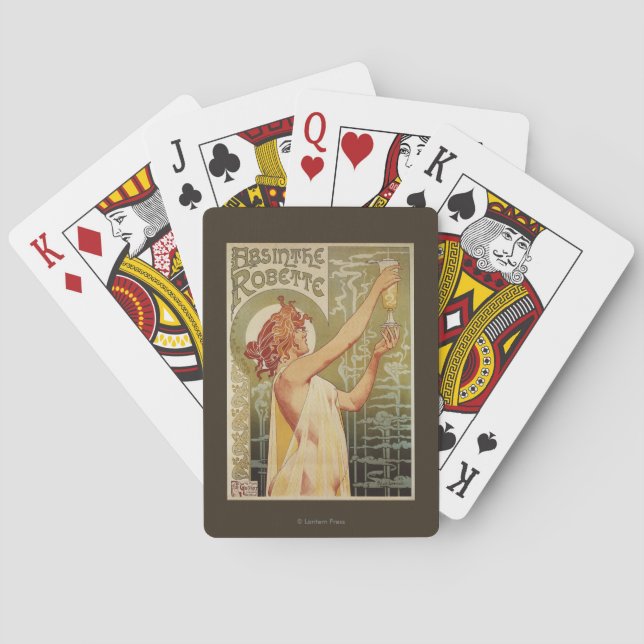 Baralho Poster da propaganda do absinto de Robette (Verso)