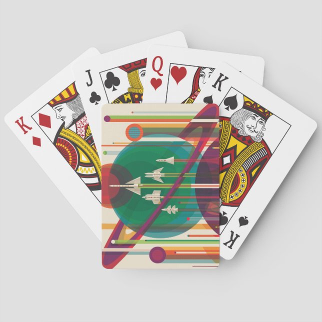 Baralho Poster de viagens de espaço retrô - Grande Tour do (Verso)