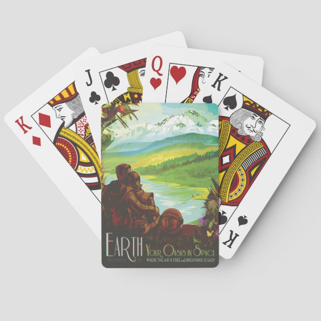 Baralho Poster de viagens Espacial Retroativo E Missão De  (Verso)