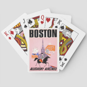 Baralho Poster de viagens Para Alegy Airlines Para Boston