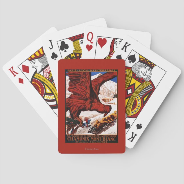 Baralho Poster olímpico de 1924 jogos do inverno (Verso)