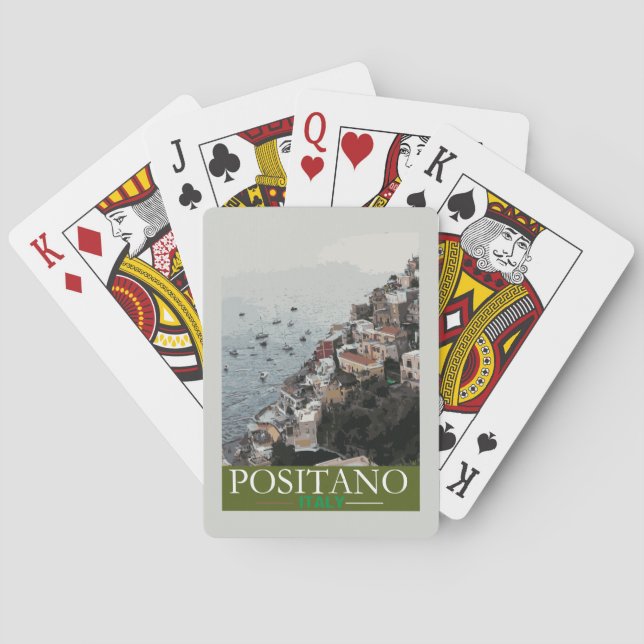 Baralho Poster turístico de Positano (Verso)