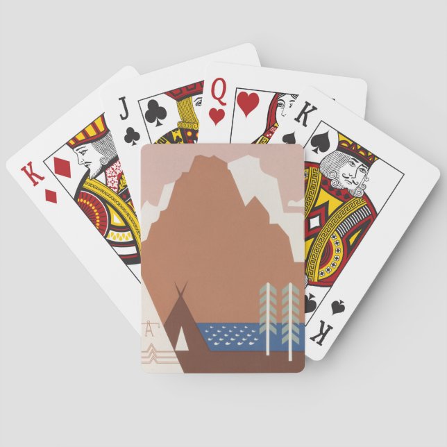 Baralho Poster vintage Promovendo Viagem para Montana. 2 (Verso)