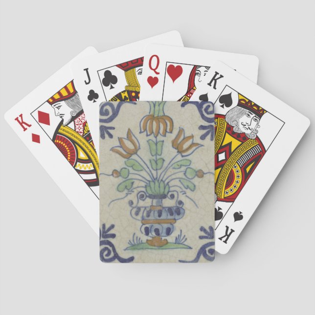 Baralho Pote De Flor Antiquado Com Azulejo Delft (Verso)