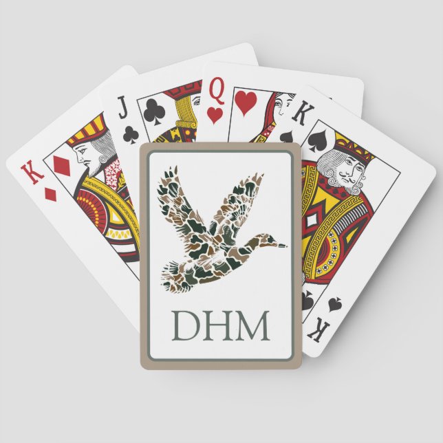 Baralho Preppy Camouflage Mallard Ducks Monogram (Verso)