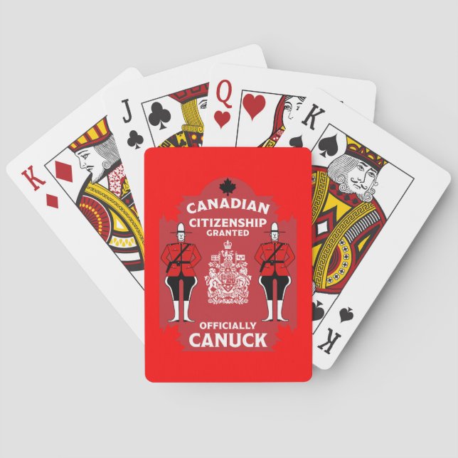 Baralho Presente de celebração de cidadania canadense (Verso)