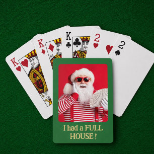 Baralho Presente de foto do Papai Noel engraçado Full Hous