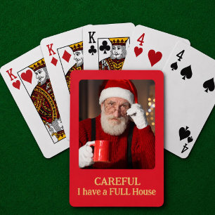 Baralho Presente de foto engraçada do Papai Noel em Full H
