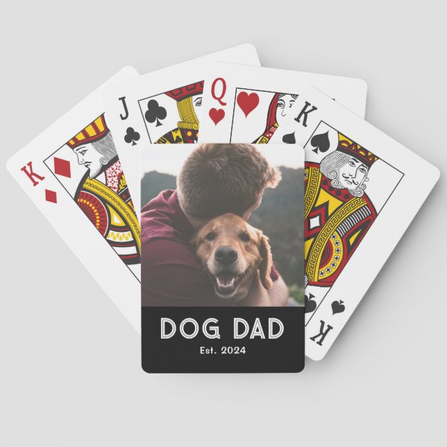 Baralho Presente de Foto Estabelecido Pai de Cachorro  (Verso)