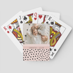 Baralho Presente de Nome Personalizado Cor-de-Foto Moderna
