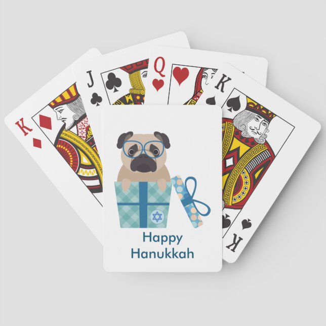 Baralho Presente do Pug de Hanukkah (Verso)