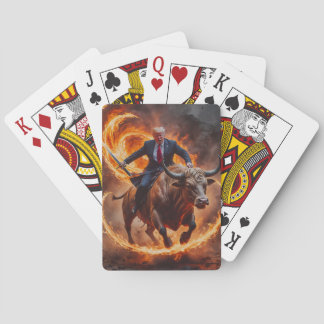 Baralho Presidente Trump Rides Bull com cartão de jogar es