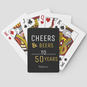 Baralho Preto e Dourado Personalizado Cheers & Beers 50º A
