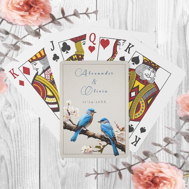 Baralho Primavera Bluebird Wedding Favor (Spring Bluebirds Wedding Favor Playing Cards)