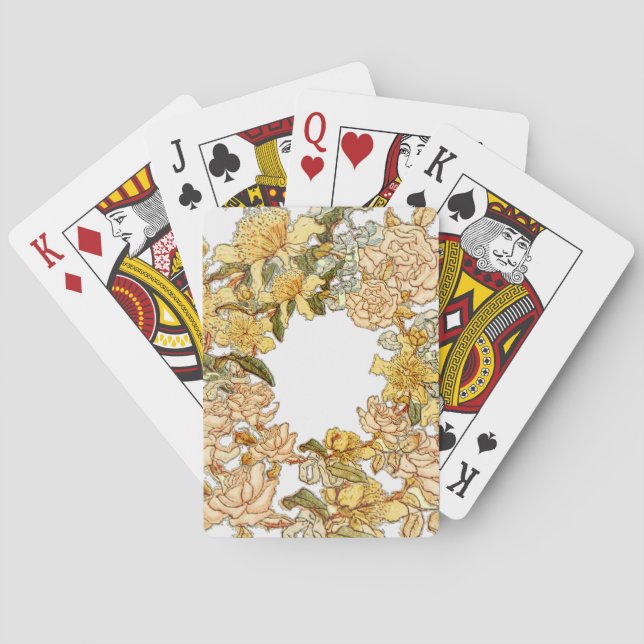 Baralho Primavera Floral Frota Flor-Rosa Flor-Rosa Arte (Verso)