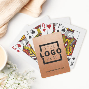 Baralho Promoção de logotipo comercial personalizado Rosa 
