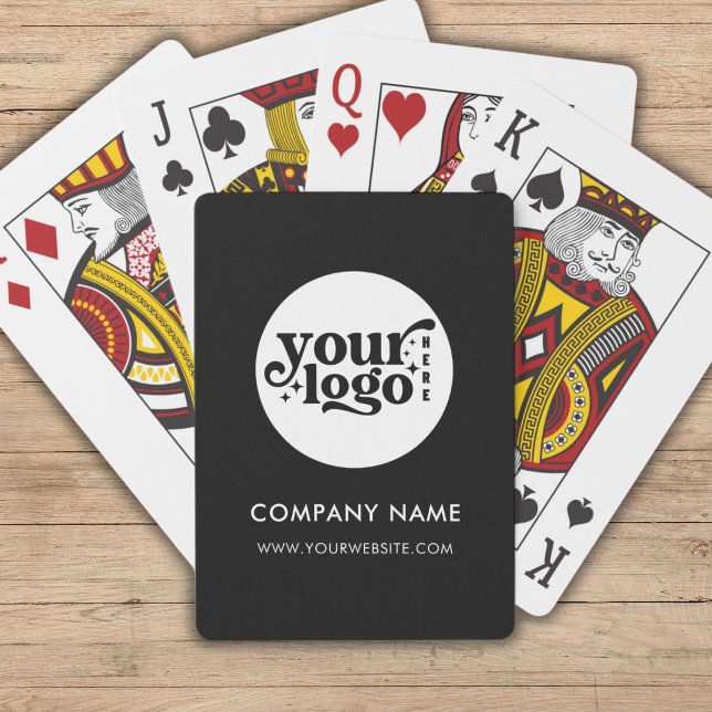 Baralho Promocional de logotipo comercial personalizado Ma (Custom Business Logo Promotional Black Branded Playing Cards)