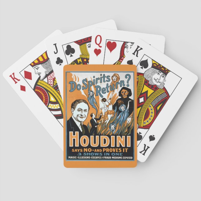 Baralho Propaganda Antiga de Harry Houdini (Verso)