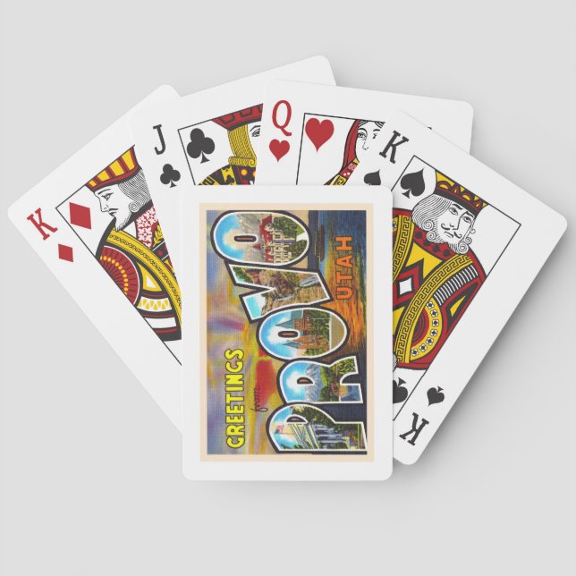 Baralho Provo Utah UT Vintage - Letra grande postal (Verso)