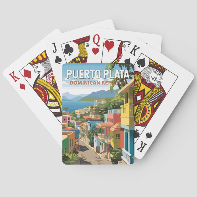 Baralho Puerto Plata República Dominicana Viagem Art Vinta (Verso)