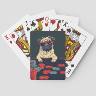 Baralho Pug com Chips Poker