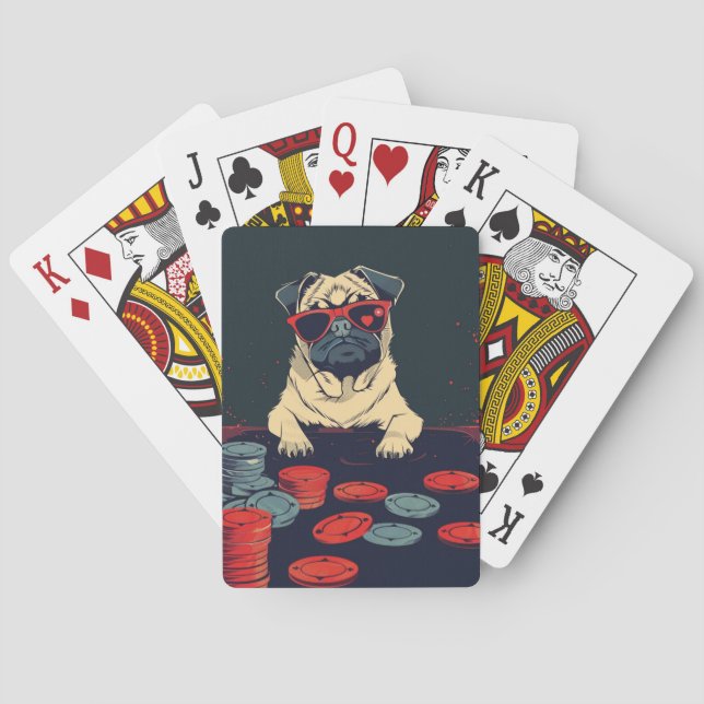 Baralho Pug com Fichas de Pôquer (Verso)