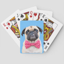 Pug com Laço Rosa