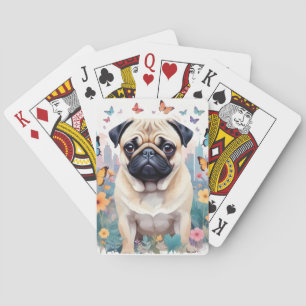 Baralho Pug Vintage Animal Nature Environment Art