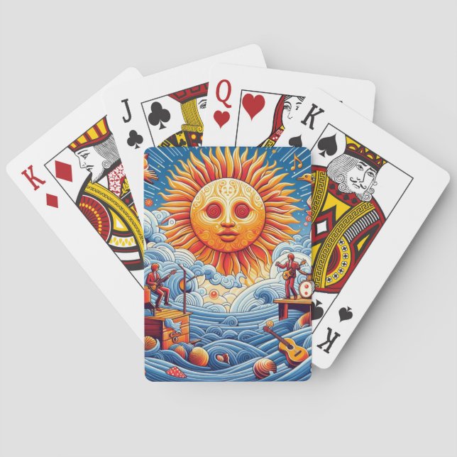 Baralho Pulmão do Oceano Solto: Arte Vibrante no Festival  (Verso)