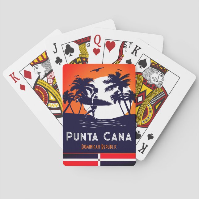 Baralho Punta Cana Dominican Palm Tree Beach Vintage (Verso)