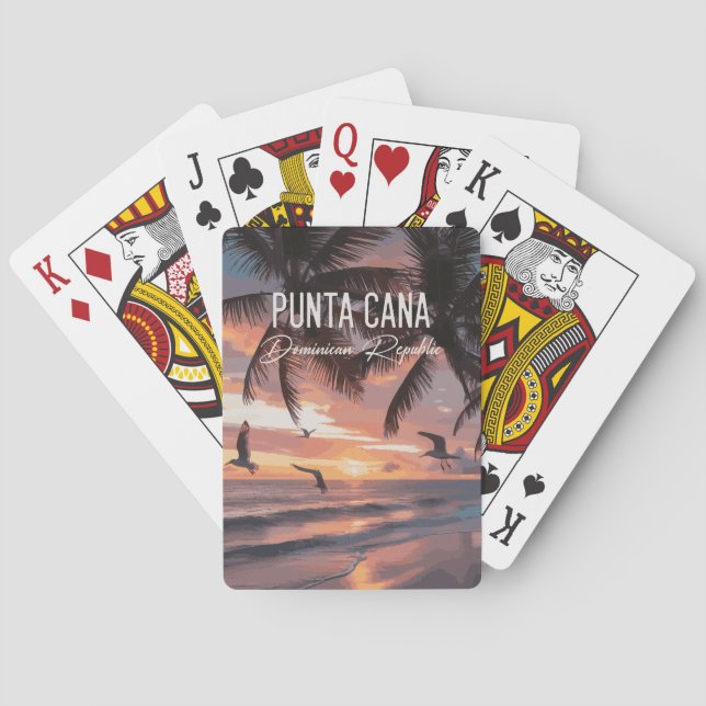 Baralho Punta Cana DR Retro Seagull Souvenir tropical (Verso)