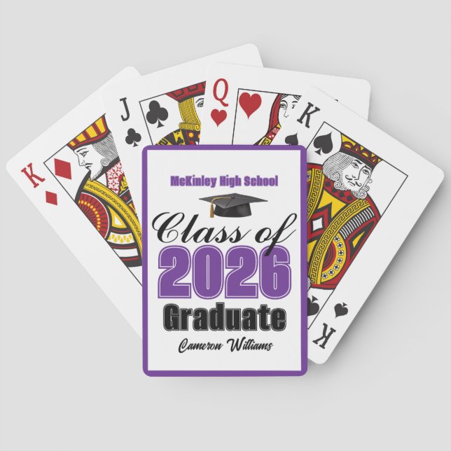 Baralho Purple Class of 2026 Custom Graduation Party (Verso)