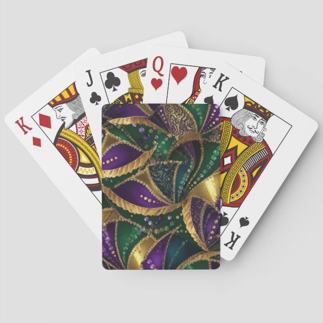 BARALHO PURPLE GREEN GOLD MARDI GRAS PATTERNS (Verso)