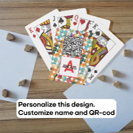 Baralho QR-code Azul Laranja Grunge Círculo Abstrato Moder